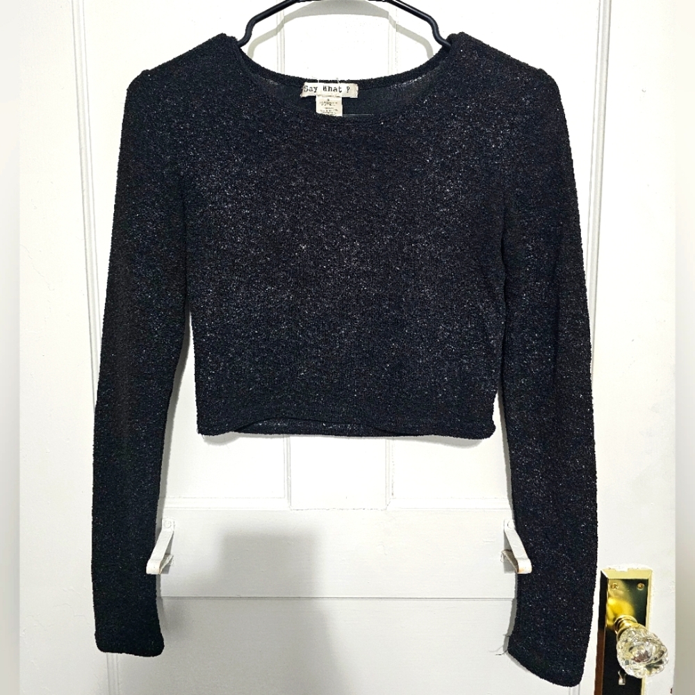 Sparkle Black Crop Top